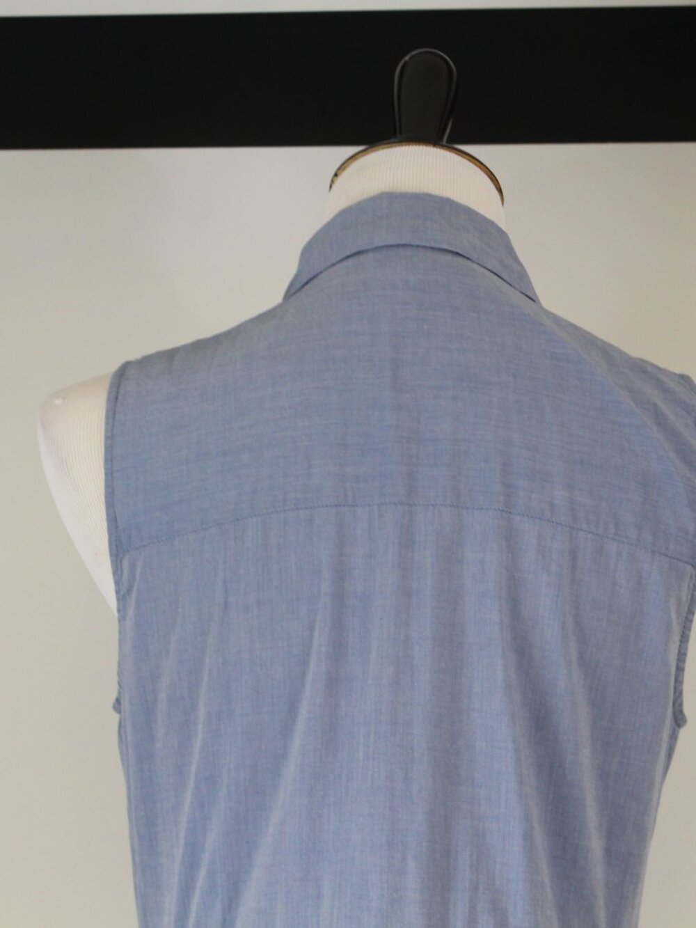 Who What Wear Chambray Shirt Dress M Blue Sleeveless Button Front - Picture 8 of 13